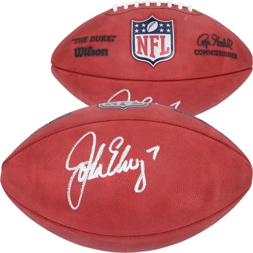 John Elway Denver Broncos Autographed Duke Full Color Football