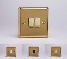 Varilight Classic Victorian Polished Brass 10 Amp 2-Way Light Rocker Switches