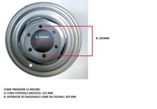 CERCHIO PER CARRELLO E RIMORCHIO AGRICOLO 9 .15.3 6 x161x205 FORI INTERNAZIONALE