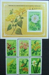 Sao-Tome-amp-Principe-Medicinals-flowers-6-St-1S-Sh-MNH-STP-15