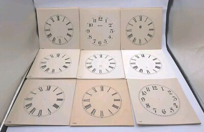 86 Vintage 5'' Paper Face Clock Dials 9 Different Manufacturers Seth Thomas, Etc.