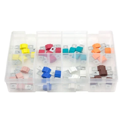 DH & JS 40Pcs Assorted Box of Midi Fuses 30 40 50 60 70 80 100 125amp Fuse Car Auto