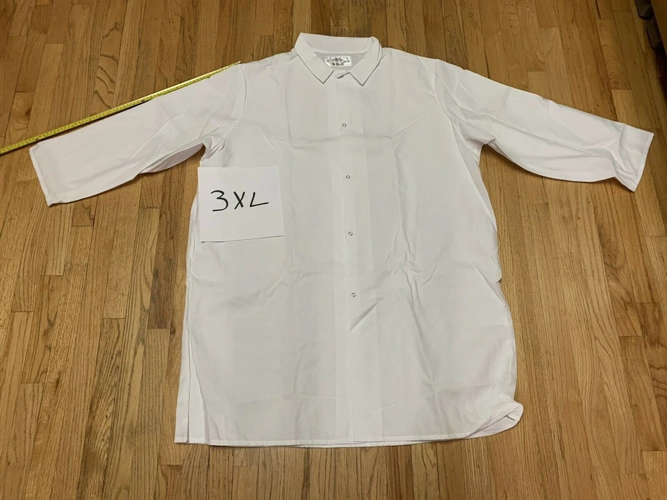 Lot of 5 Coats AGI Gripper-Front Spun Polyester Pocketless Butcher Coat 5 Sizes  - Image 4 of 4