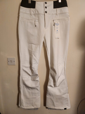 ROXY RISING HIGH SKI SNOWBOARD HOSE SALOPETTES DAMEN WEISS UVP 195£ XL