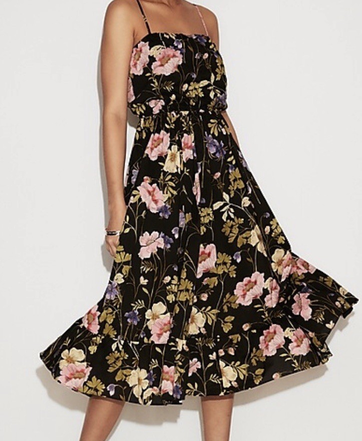 EXPRESS Floral Empire Waist Crinkle Midi Dress XXS | eBay EXPRESS Floral Empire Waist Crinkle Midi Dress XXS | eBay