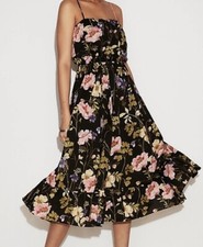 EXPRESS Floral Empire Waist Crinkle Midi Dress XXS