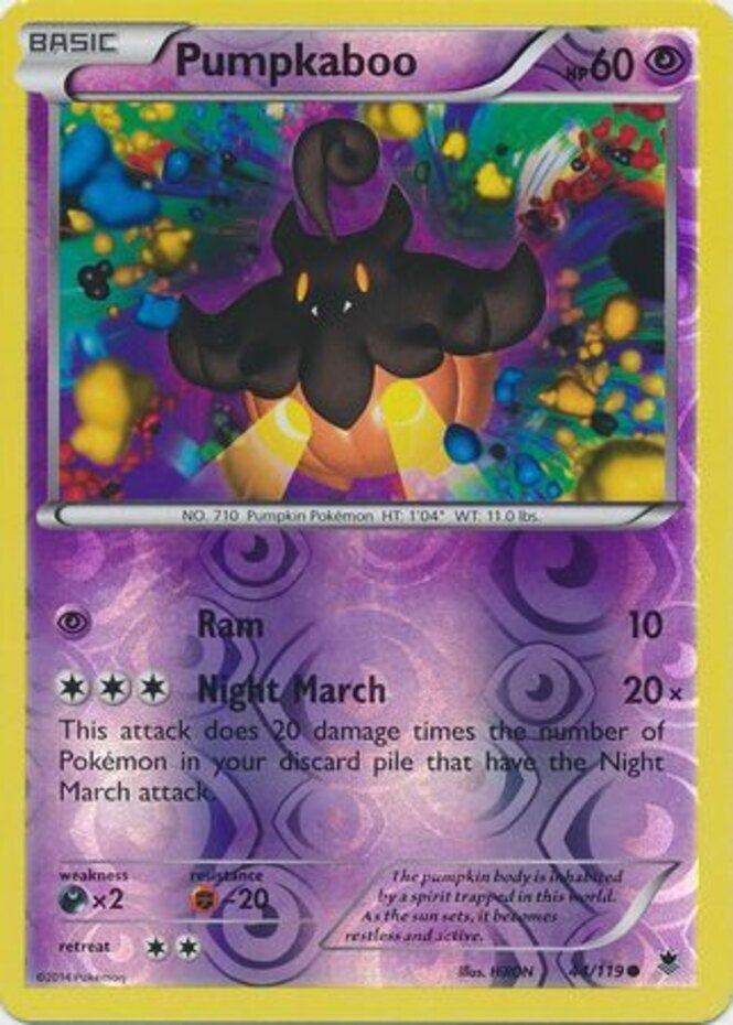 Pokemon - Pumpkaboo - 44/119 - Common - Reverse Holo - XY - Phantom Forces - NM