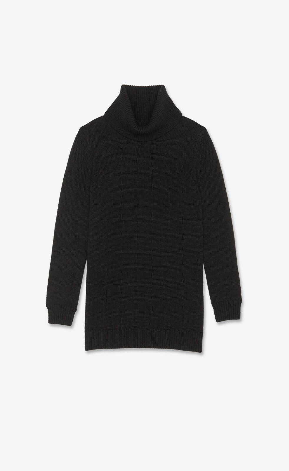 Turtleneck Knit Dress In Black Cashmere 