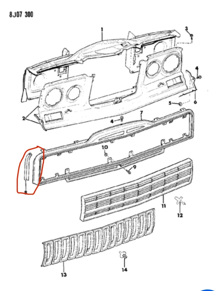 Grand Wagoneer Grille Welts Pair 1981-1990 Reproduction For Jeep - Image 3 of 4