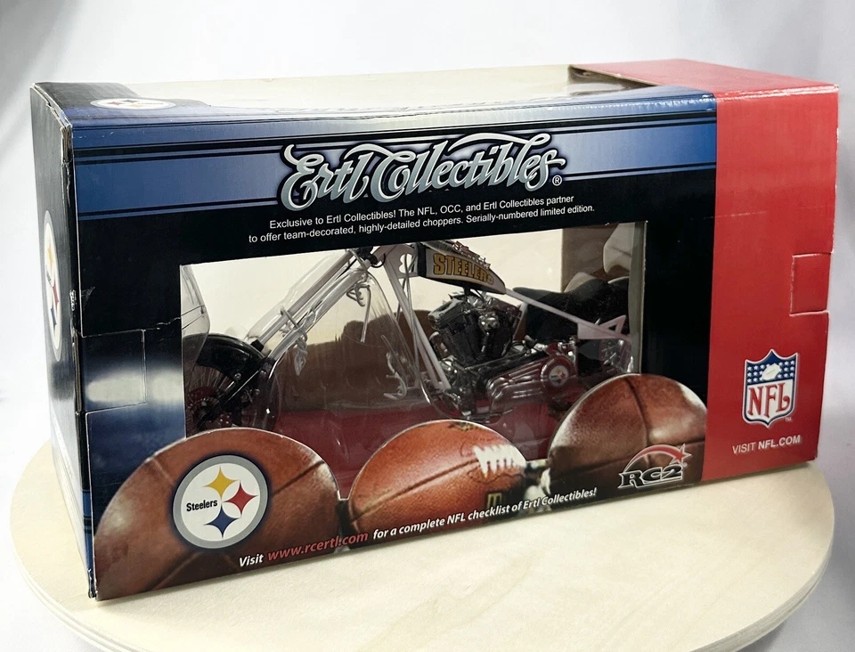 Ertl Collectibles 1:10 Scale Pittsburgh Steelers DieCast White Black OCC Chopper - Image 4 of 4