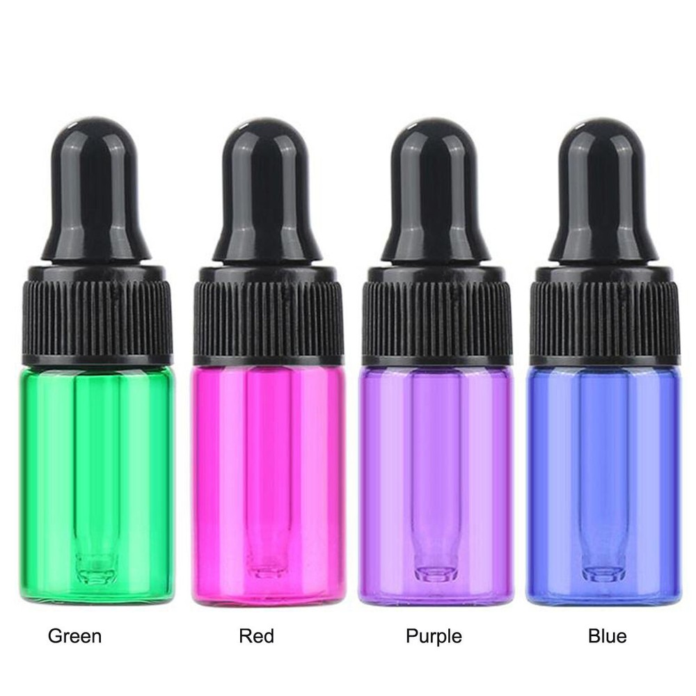 10x 2ml Glass Pipette Bottles Ear Eye Dropper Drop Dripper Reagent Essential Oil