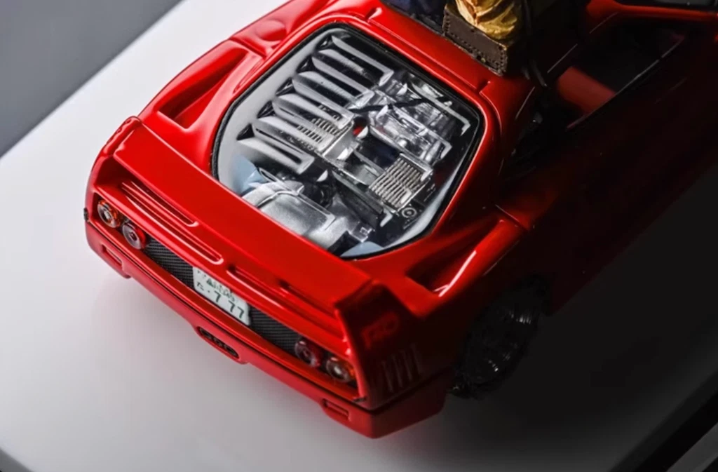 MY64 1:64 Red Snow F40 Classic Super Racing Sports Model