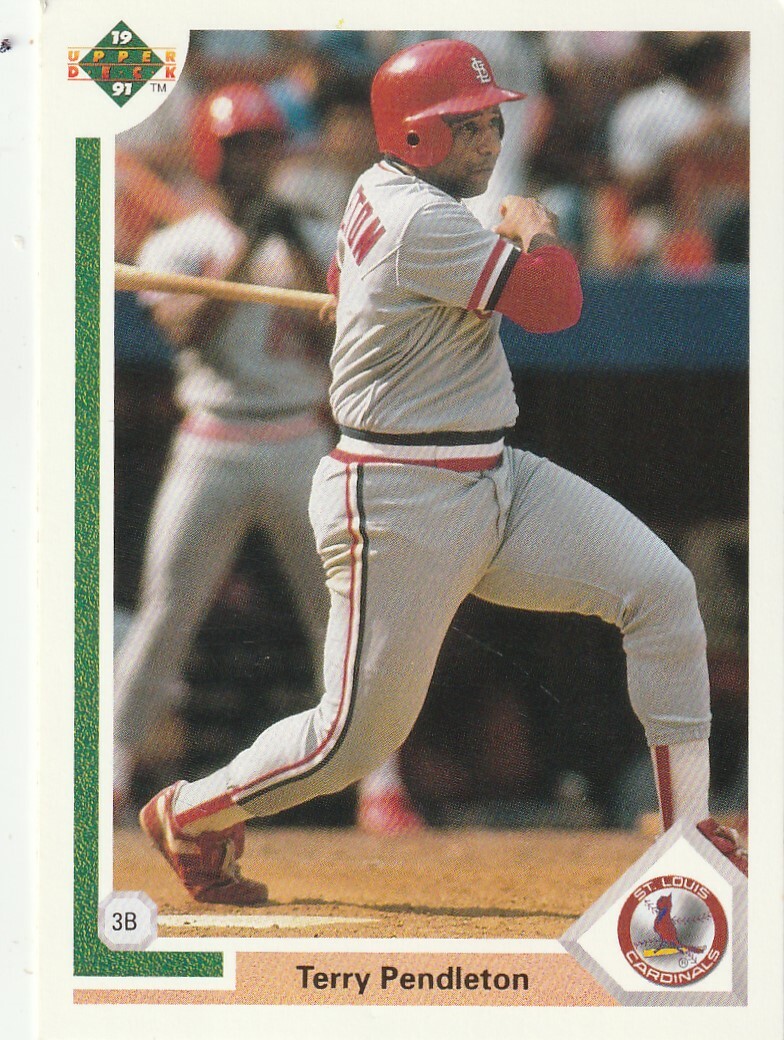 FREE SHIPPING-MINT-1991 Upper Deck Terry Pendleton #484-PLUS CARDINAL BONUS CRDS
