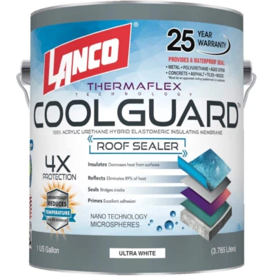 Seal Rubber Roof Coating 1 Gal Coolguard EPDM RV Home Protect Waterproof Paint
