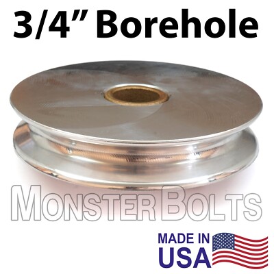 4'' x 3/4'' Marine Boat Sheave Wire Rope Pulley - Aluminum Oilite Bronze Bushing