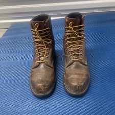 Vintage RED WING 407 Leather Work Boots Brown Men's Size 8B Made in USA