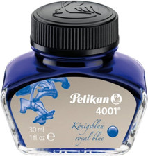 Pelikan 4001 Bottled Ink for Fountain Pens, Royal Blue, 30Ml, 1 Each 301010 