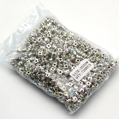 Wholesale 3mm - 8mm Sew On Crystal Glass Rhinestones Flat Back Claw Setting Gems - Picture 17 of 43