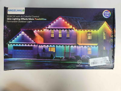 ANGELHALO Permanent Outdoor Lights, 111ft RGB-AI Smart String Lights 72 LED