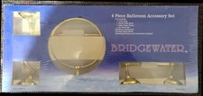 4 Piece Bathroom Accessory Set Wall-Mounted Polished Brass finish