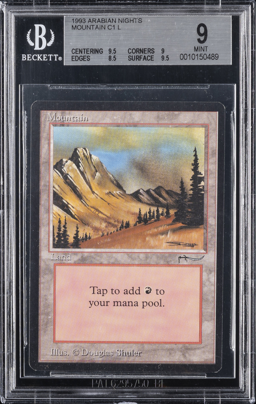 1993 MAGIC: THE GATHERING ARABIAN NIGHTS C1 L MOUNTAIN BGS 9