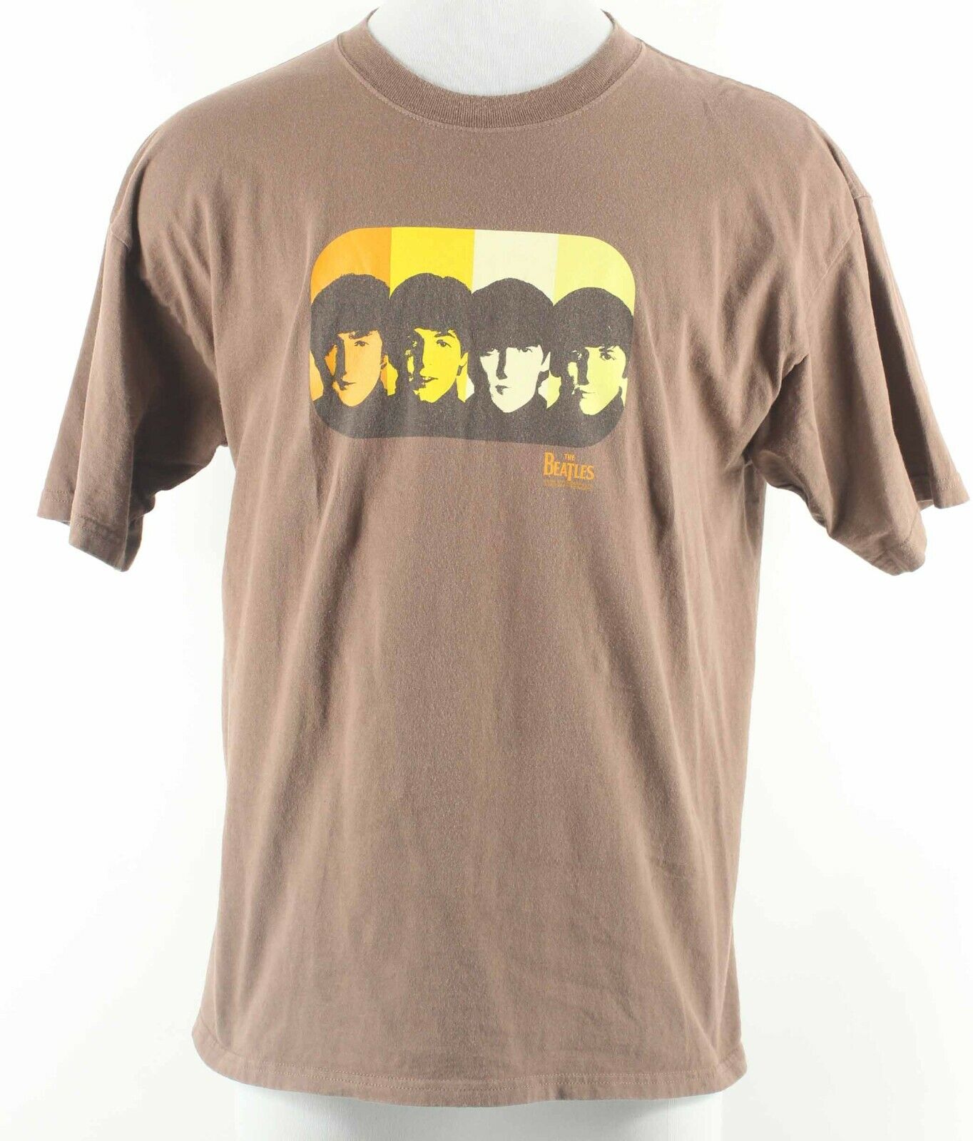 Apple Sz XL Brown Yellow Multi The Beatles Faces … - image 1