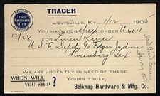 1905 Postal Card Belknap Hardware Henry Hall & Sons Highland Mills, NY Fishing*