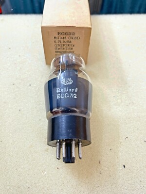 Mullard ECC32 CV181 6SN7 Black Plate Pan Getter Excellent Mullard ECC32 CV181 6SN7 Black Plate Pan Getter Excellent
