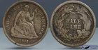 1861 Seated Liberty Half Dime, Fine Condition, Civil War Era Half Dime, C8124