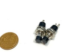 2 x ON/OFF 7mm N/O Mini Momentary Push Button Switch SPST PBS-110 black b10