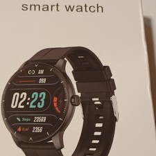 22plus Smart Watch Gold Case Beige Silicone Band Touch Screen Fitness Tracker