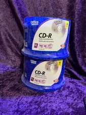 2 of Office Depot CD-R 50 Pack 52 x 700MB 80 Min Blank Discs  New Sealed