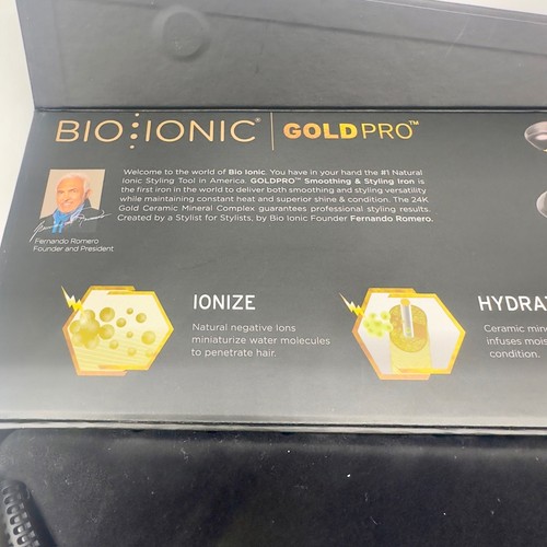 Bio Ionic GoldPro 1″ 24K Gold Ceramic Flat Iron Styling Hair Straightener - Picture 6 of 21
