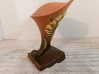 Vintage Roseville Pottery FREESIA Cornucopia Vase 197-6 USA 1940s