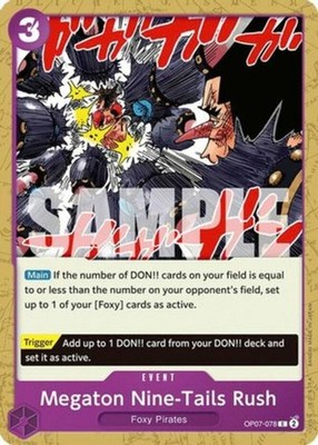 Megaton Nine-Tails Rush - OP07-078 - C x1 - NM-Mint - OP-07: 500 Years in the Fu