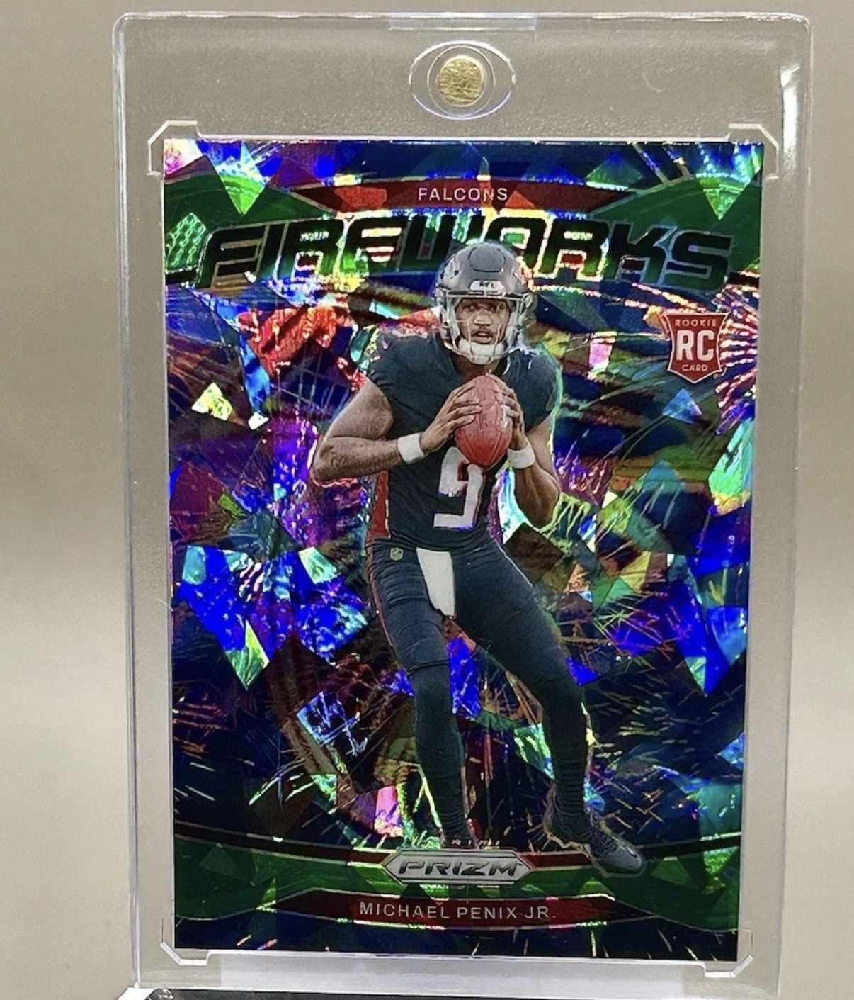 2024 Panini Prizm - Fireworks Green Ice Prizm #16 Michael Penix Jr. (RC)