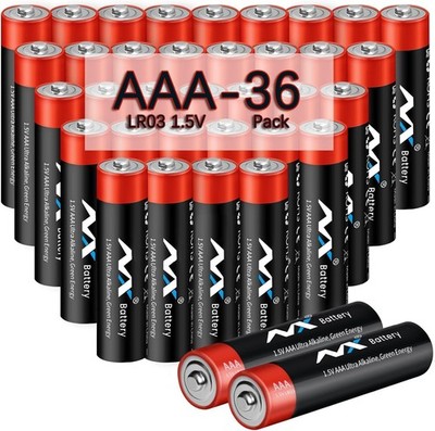 AAA Alkaline Batteries 36 Pack Powermax Battery 10 Year Shelf Life Long Lasting