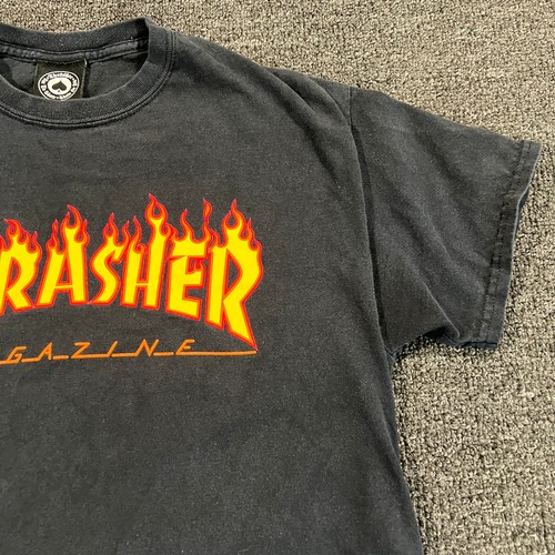 Thrasher Shirt Adult M Black Skater Punk Grunge Flame Logo Flames Y2K - Picture 3 of 12
