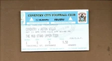 Used Ticket - Coventry City v Aston Villa 11.4.1998