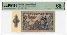 Austria 10/- Schilling 1950, PMG 65 EPQ,  National Bank  Pick# 127
