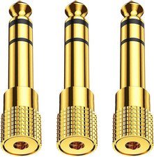 3Pcs Headphone Jack Adapter,6.35Mm Male 1/4 Inch to 3.5Mm Female 1/8 Inch Audio