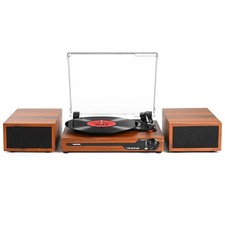 Vinyl Record Player with Speakers,Bluetooth Portable Turntable for Vinyl Reco...