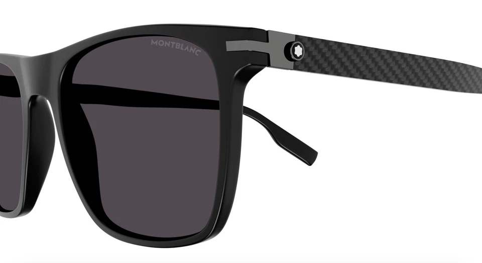 Gafas de sol Montblanc MB0248S-001 cuadradas negras mate - estilo de rendimiento moderno Foto 4 de 4