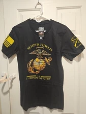 Grunt Style USMC god And Country Cotton Black S NEW!! 