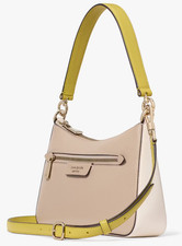 Kate Spade Hudson Convertible Beige Leather Crossbody Bag KF853 Purse NWT 248