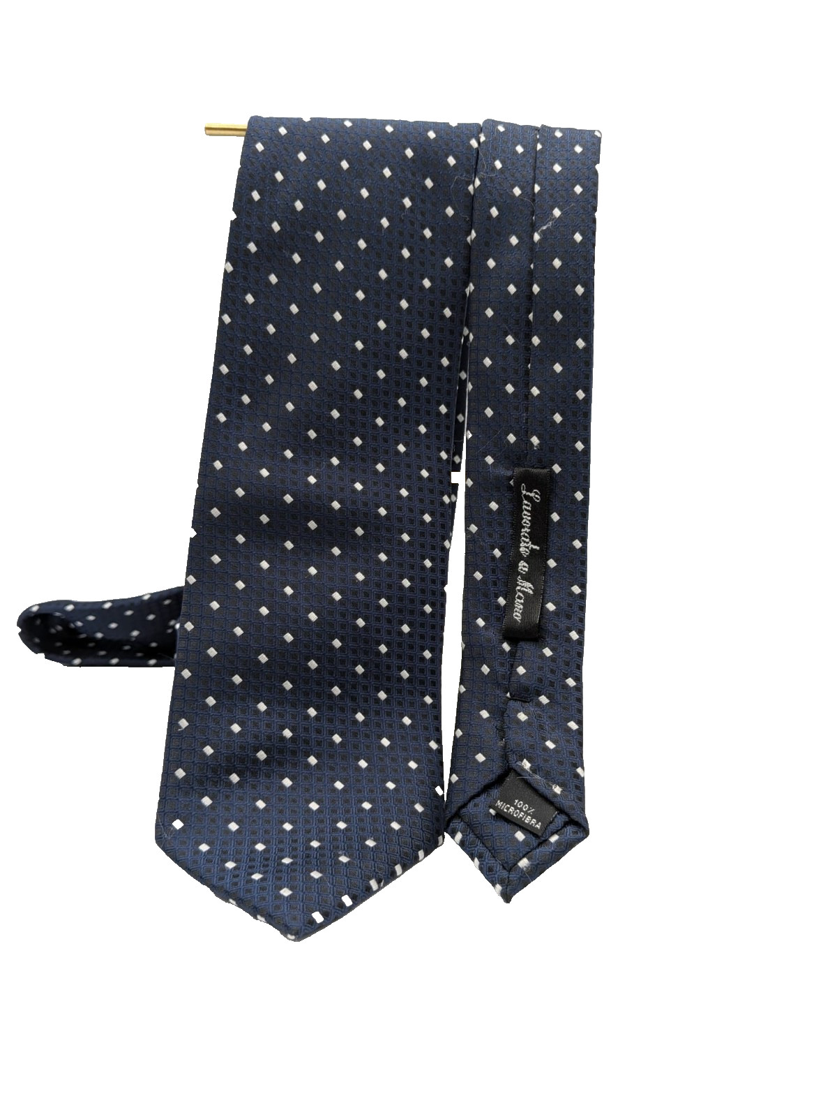 Cravatta uomo blu navy a pois microfibra elegante classica matrimonio image 3