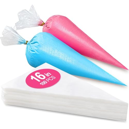 16 Inch Piping Bags Disposable, 100PCS Extra Thick Pastry  Assorted sizes