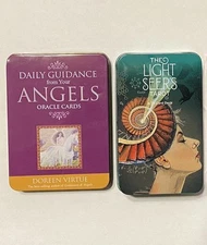 2 Tarot Deck The Light Seer’s Tin 78 Archangel Angel Daily Guidance Oracle Cards