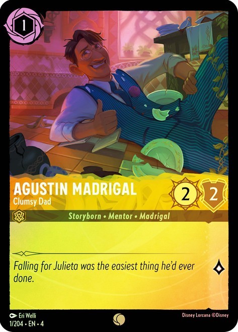 Agustin Madrigal - Clumsy Dad - Cold Foil - Ursula's Return #1 - Lorcana - NM