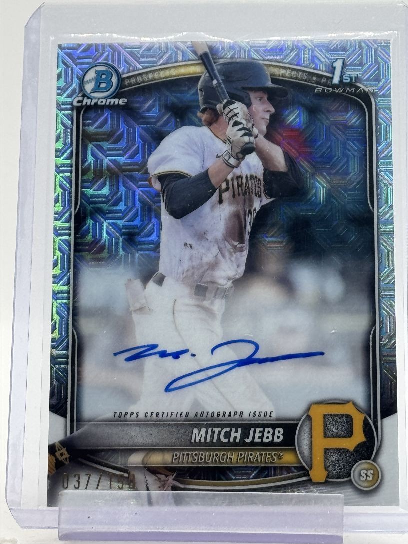 MITCH JEBB 2025 BOWMAN CHROME 1ST AUTOGRAPH HTA CHOICE AUTO /150 Q3948